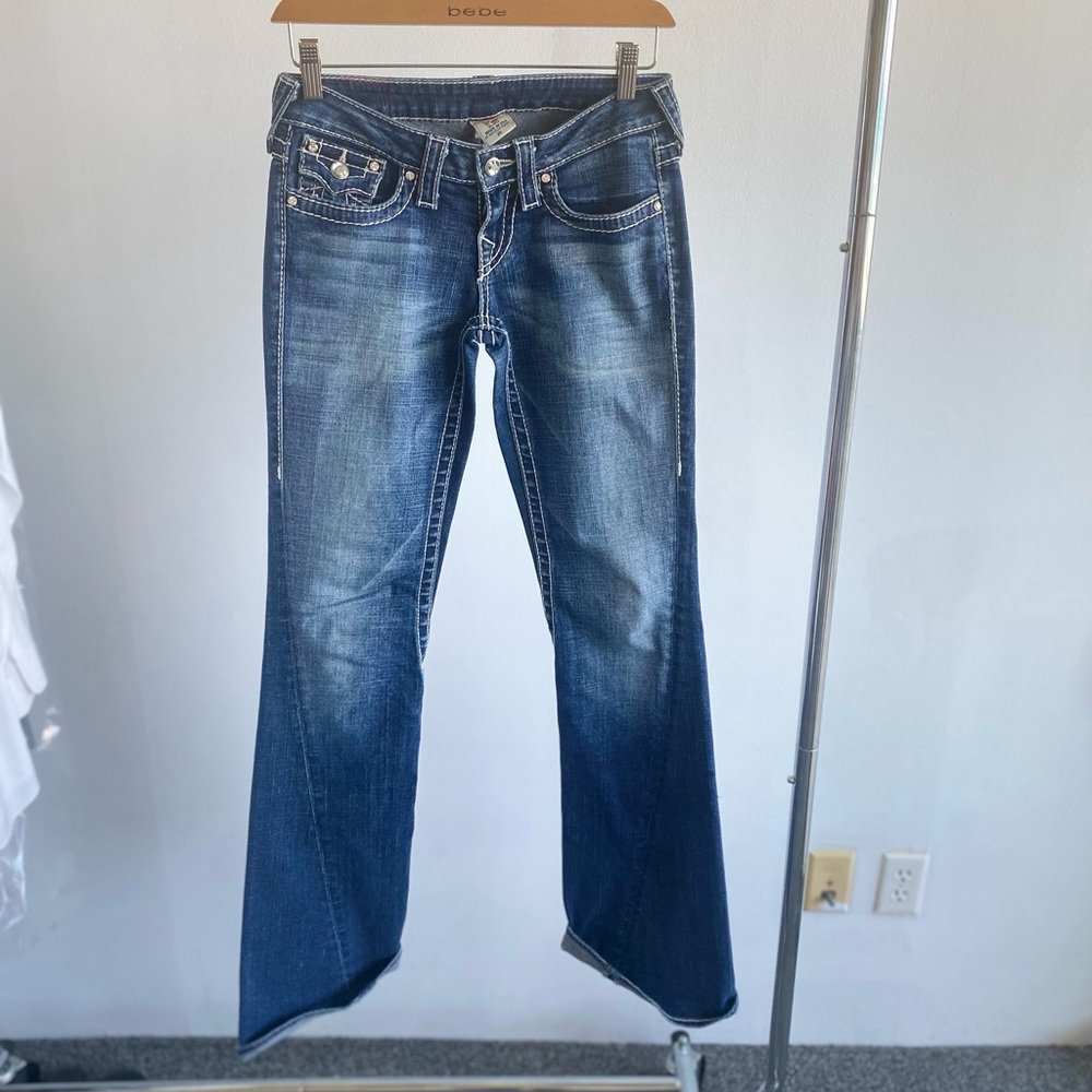 True Religion Bell Bottom flare jeans w/ Bling, 25